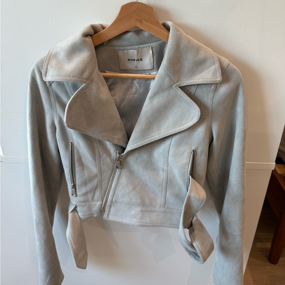 Sheike Women's Light Gray Leather Jacket